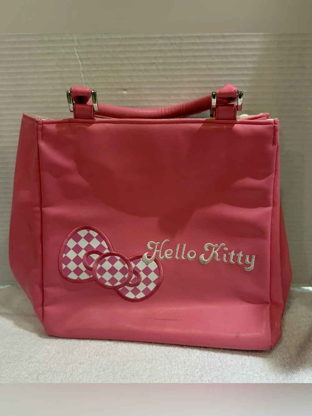 Hello Kitty Checkered Pink And White Bag-Vintage Sanrio Spring 2007 Collection